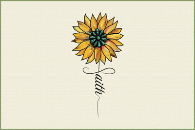 Sunflower Faith Sublimation Design Sublimation Creativeart88 
