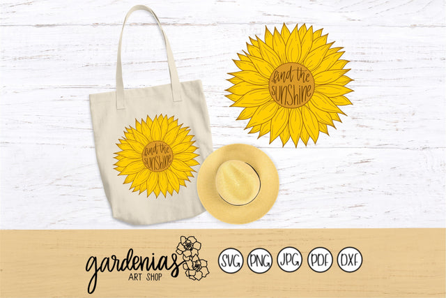 Sunflower Find the Sunshine SVG Gardenias Art Shop 