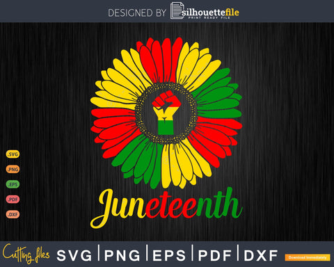 Sunflower Fist Juneteenth Black History African American SVG Silhouette File 