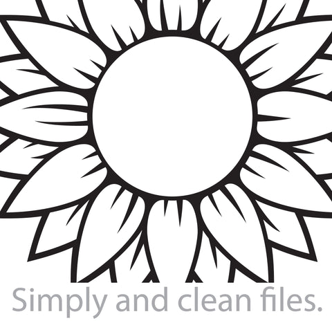 Sunflower flower with stem and leaves SVG TribaliumArtSF 