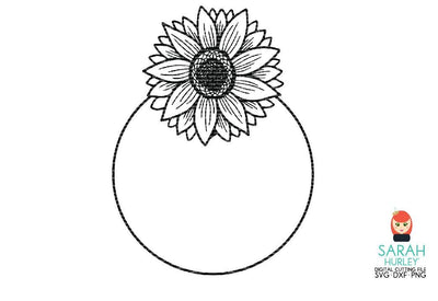 Sunflower Frame Circle SVG Sarah Hurley 