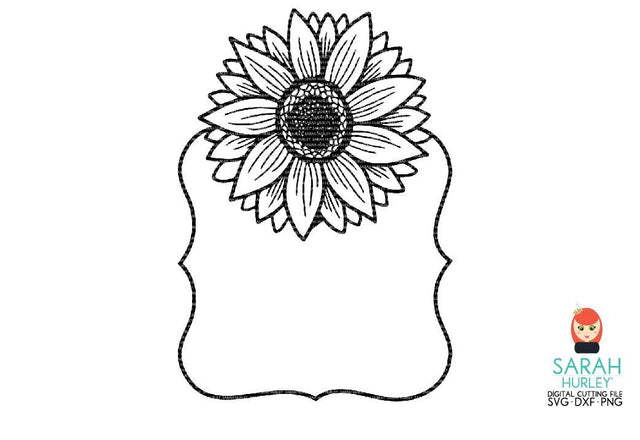 Sunflower Frame Fancy Label SVG Sarah Hurley 