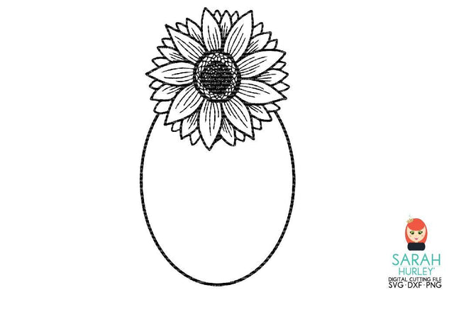 Sunflower Frame Oval SVG Sarah Hurley 