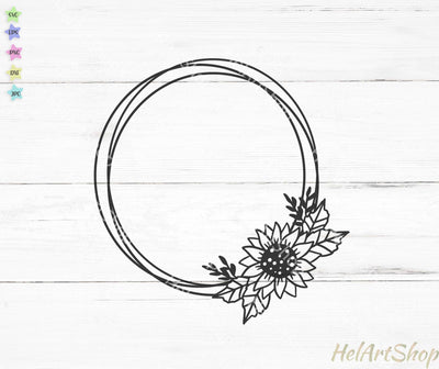 Sunflower Frame SVG SVG _HelArtShop_ 