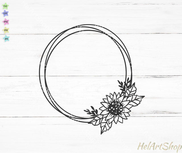 Sunflower Frame SVG SVG _HelArtShop_ 
