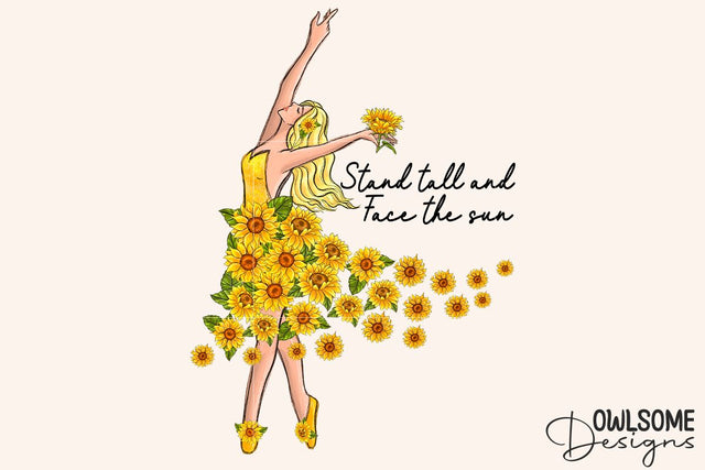 Sunflower Girl Sublimation PNG Sublimation Sublimation Owlsome.Designs 