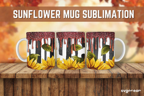 Sunflower Glitter Mug | PNG Bundle | Mug Wrap Sublimation SvgOcean 