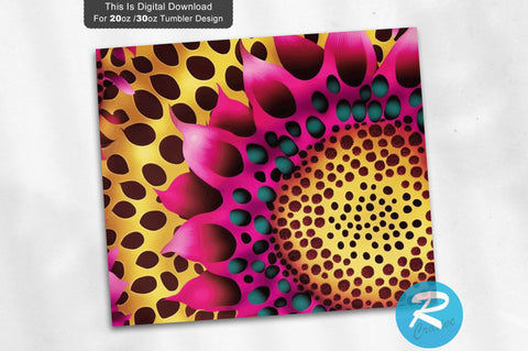 Sunflower Glitter Pink 20 oz / 30 oz Tumbler PNG Sublimation Regulrcrative 