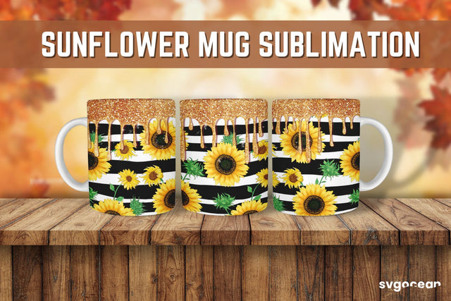 Sunflower Glitter Sublimation | PNG Bundle | Mug Wrap Sublimation SvgOcean 