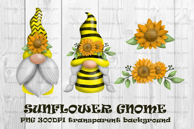 Sunflower Gnome, bee gnome sublimation png SVG dadan_pm 