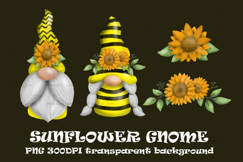 Sunflower Gnome, bee gnome sublimation png SVG dadan_pm 