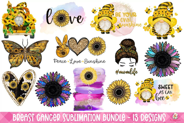 Sunflower Gnome Sublimation Bundle Sublimation The Wild Daisy 