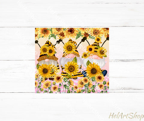 Sunflower Gnome Tumbler PNG, SKINNY TUMBLER Png Sublimation Sublimation _HelArtShop_ 