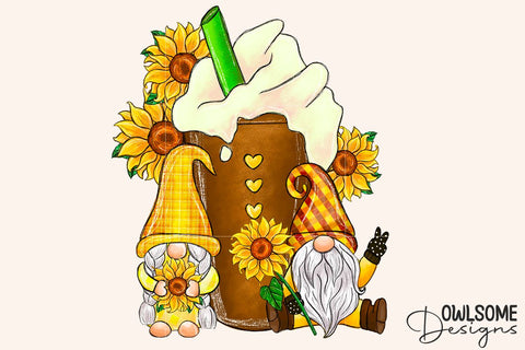 Sunflower Gnomes Coffee Sublimation Sublimation Owlsome.Designs 