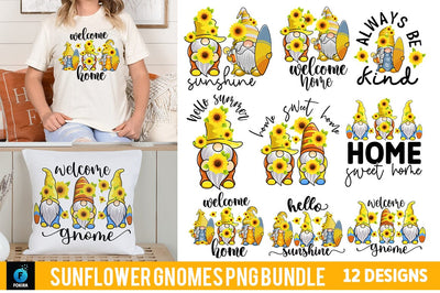 Sunflower Gnomes PNG Bundle SVG fokiira 