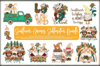 Sunflower Gnomes Sublimation Bundle Sublimation Jagonath Roy 
