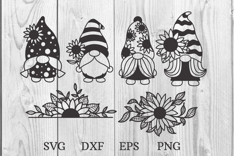 sunflower gnomes svg graphic cut file SVG dadan_pm 