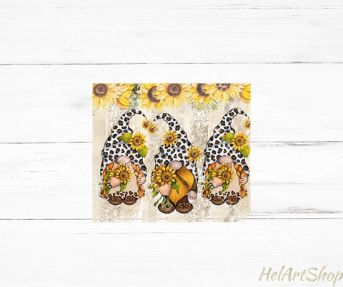 Sunflower Gnomes Tumbler PNG Sublimation, SKINNY TUMBLER Png Sublimation _HelArtShop_ 
