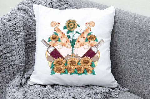 Sunflower Gnomes Wine Sublimation Sublimation Jagonath Roy 