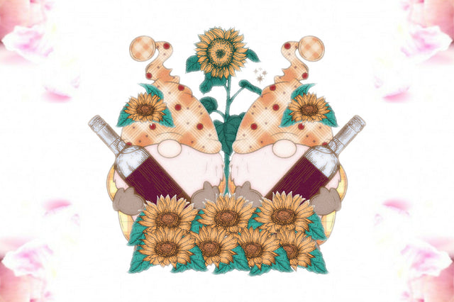 Sunflower Gnomes Wine Sublimation Sublimation Jagonath Roy 