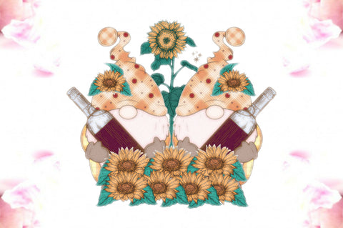 Sunflower Gnomes Wine Sublimation Sublimation Jagonath Roy 