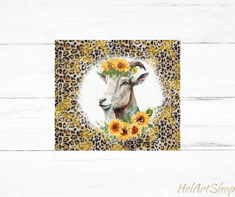 Sunflower Goat SKINNY TUMBLER Png, Sublimation Png Sublimation _HelArtShop_ 