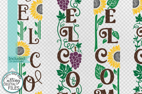 Sunflower Grapes welcome long sign summer sign svg SVG kartcreationii 