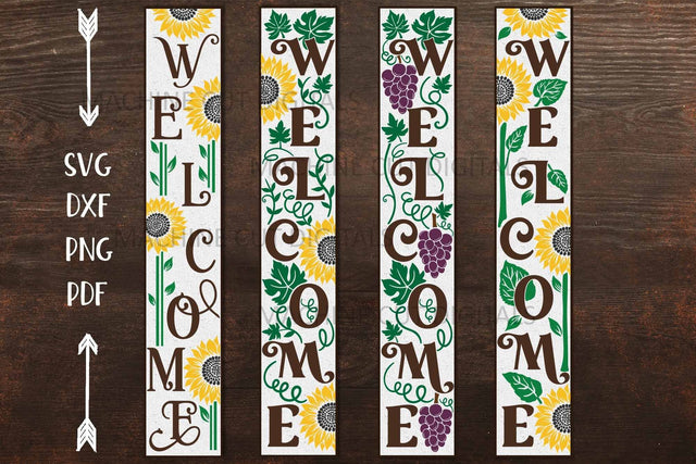 Sunflower Grapes welcome long sign summer sign svg SVG kartcreationii 