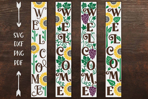 Sunflower Grapes welcome long sign summer sign svg SVG kartcreationii 