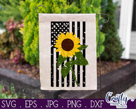Sunflower - Grunge Sunflower - American Flag SVG Crafty Mama Studios 