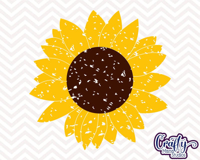 Sunflower - Grunge Sunflower - Summer SVG Crafty Mama Studios 
