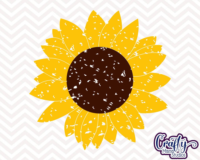 Sunflower - Grunge Sunflower - Summer SVG Crafty Mama Studios 