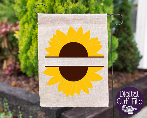 Sunflower - Half Sunflower - Split Sunflower SVG Crafty Mama Studios 