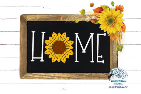 Sunflower Home SVG | Fall SVG Cut File SVG Wispy Willow Designs 