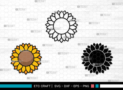 Sunflower Icons Color, Sunflower Svg, Summer Svg, Sunflowers, Sunflower Tumbler, Sunflower Bundle, Icon Bundle, Svg Cut File, Dxf, Eps, Png, SVG ETC Craft 