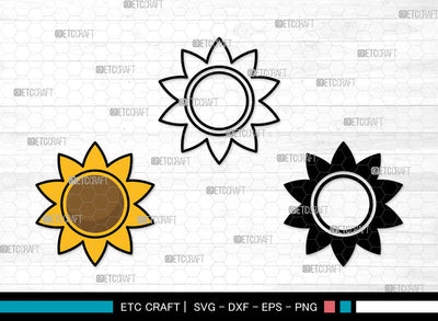 Sunflower Icons Color, Sunflower Svg, Summer Svg, Sunflowers, Sunflower Tumbler, Sunflower Bundle, Icon Bundle, Svg Cut File, Dxf, Eps, Png, SVG ETC Craft 