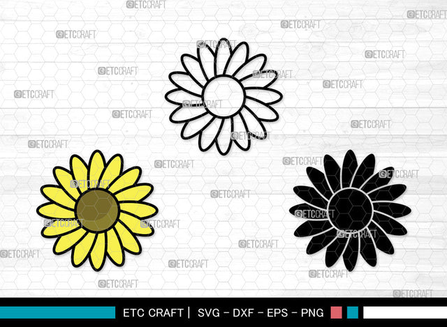 Sunflower Icons Color, Sunflower Svg, Summer Svg, Sunflowers, Sunflower Tumbler, Sunflower Bundle, Icon Bundle, Svg Cut File, Dxf, Eps, Png, SVG ETC Craft 