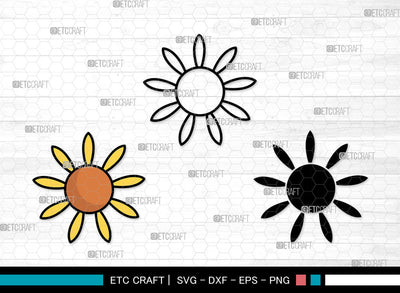 Sunflower Icons Color, Sunflower Svg, Summer Svg, Sunflowers, Sunflower Tumbler, Sunflower Bundle, Icon Bundle, Svg Cut File, Dxf, Eps, Png, SVG ETC Craft 