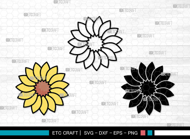 Sunflower Icons Color, Sunflower Svg, Summer Svg, Sunflowers, Sunflower Tumbler, Sunflower Bundle, Icon Bundle, Svg Cut File, Dxf, Eps, Png, SVG ETC Craft 