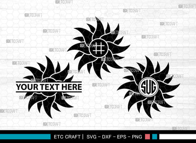 Sunflower Icons Monogram, Sunflower Svg, Summer Svg, Sunflowers, Sunflower Tumbler, Sunflower Monogram, Icon Monogram, Svg Cut File, Dxf, Eps, Png, SVG ETC Craft 