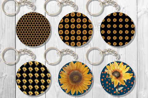 Sunflower Keychain PNG Sublimation Natasha Prando 