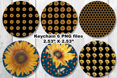 Sunflower Keychain PNG Sublimation Natasha Prando 