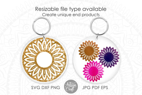 Sunflower keychain SVG SVG Artisan Craft SVG 