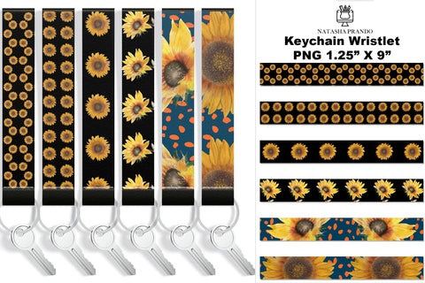 Sunflower Keychain wristlet SVG Natasha Prando 