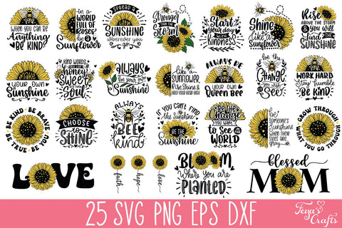 Sunflower & Kindness SVG Bundle SVG Feya's Fonts and Crafts 