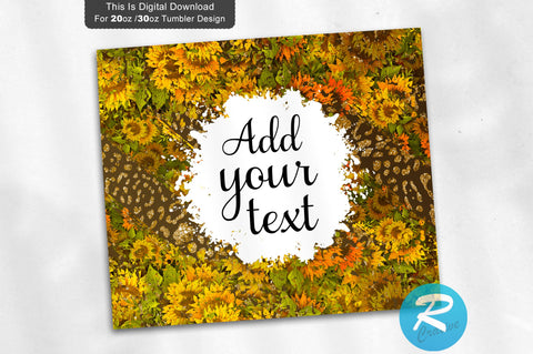 Sunflower Leopad 20 oz / 30 oz Tumbler PNG Sublimation Regulrcrative 