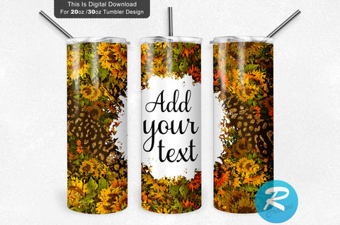 Sunflower Leopad 20 oz / 30 oz Tumbler PNG Sublimation Regulrcrative 