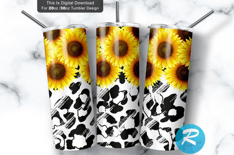 Sunflower leopard 20 oz / 30 oz Tumbler PNG Sublimation Regulrcrative 