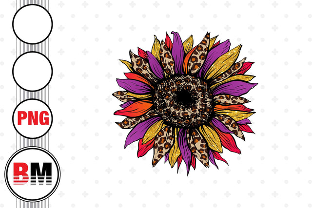 Sunflower Leopard, Color PNG Files Sublimation BMDesign 