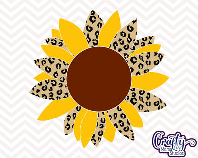 Sunflower - Leopard Print - Half Leopard SVG Crafty Mama Studios 